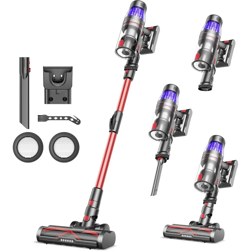 Ultenic Cordless Vacuum Cleaner, 550W/45Kpa, 60Mins Runtime, 180°Bendable Wand, Anti-Tangle Brush, Stick Vacuum Cordless