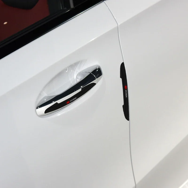 4 قطعة حافة باب السيارة المضادة للتصادم بار ملصقات سيليكون حماية قطاع لشركة هيونداي I30 فيلوستر كونا I10 I35 إلنترا سانتا في