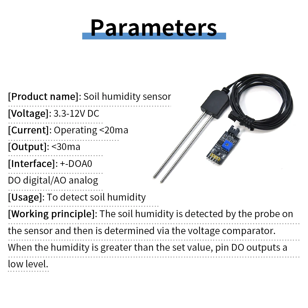 Keyestudio Solil Humidity Sensor Soil Moisture Detector Module For Arduino Water Tester Corrosion Resistance Probe DC 3.3-12V