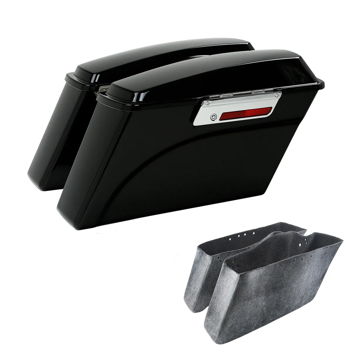 Rigid Saddlebags for Touring Road King 1994-2013 - Vivid Black Motorcycle Hard Saddle Bags