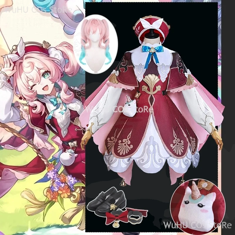 

Hyacine Cosplay Game Honkai: Star Rail Costume Wig Women Halloween Party Role Play Hyacinthia Sweet Elegant Uniforms Dress