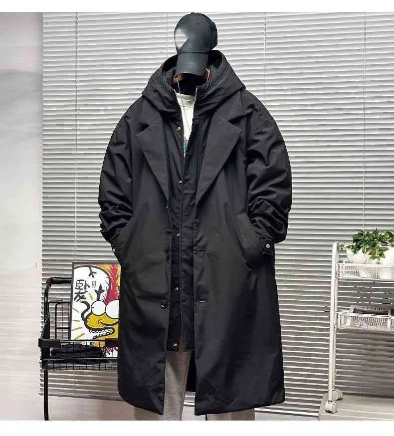 

Trench Coat Fur Mens Genderless Full Running Korean Couple Lovers Warm Protection Coatwoolen Suitable Weather Windproof Vintage