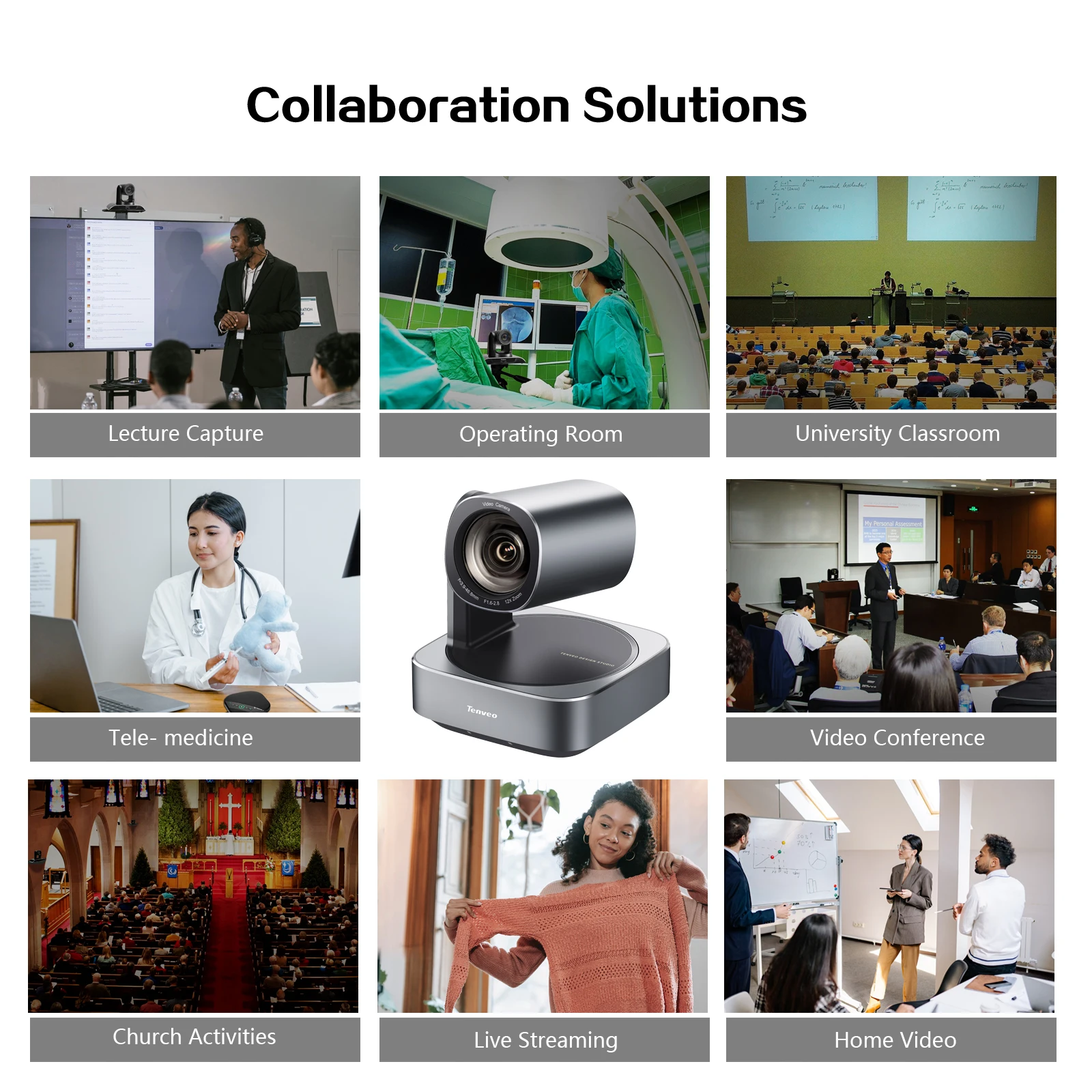 Tenveo VL12U for HDMI 4K Video Conference Camera High Resolution Church Ptz for Conferencing