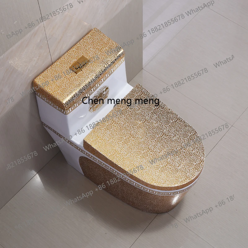 European household color gold super swirl siphon toilet large diameter pumping deodorant silent toilet