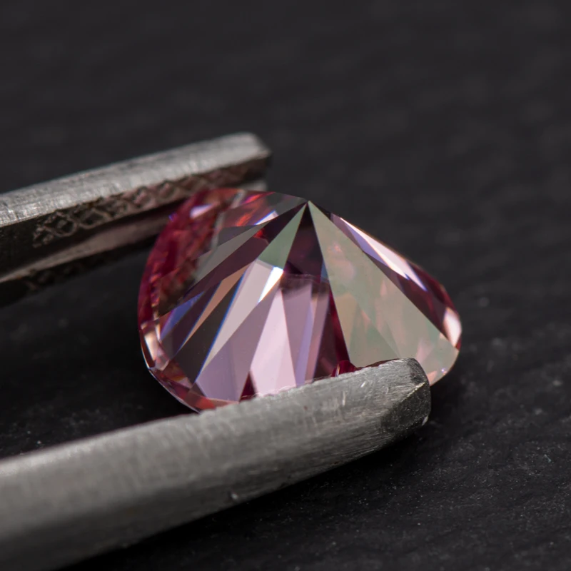 Moissanite Stone Heart Shape Pink Color Extremely Shiny Charms Gemstone DIY Ring Necklace Earrings Main Materials Certificate