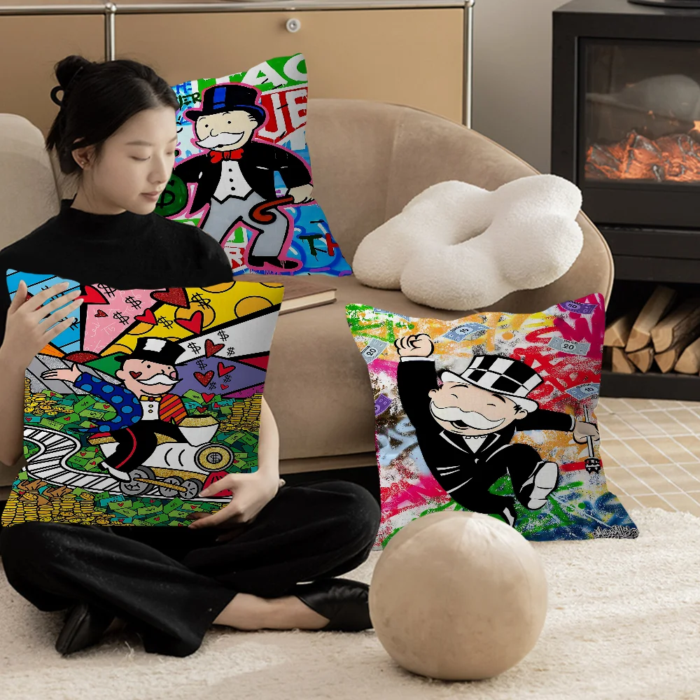 

Cartoon Dollar Aalec MonopolyS Cushion Cover Pillow Cover Decor Pillowcase Printed Cushion Case For Couch