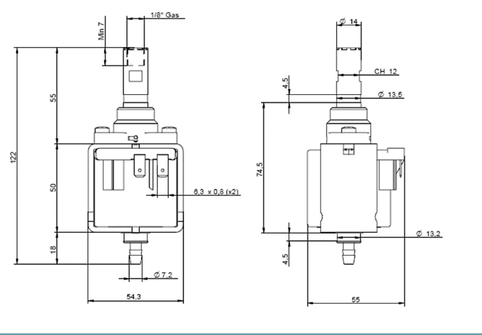 ULKA EP4/EP5 AC 100V 50-60HZ 55W Water Electromagnetic Plunger Pump Coffee Machine Solenoid Pump High Pressure Flow