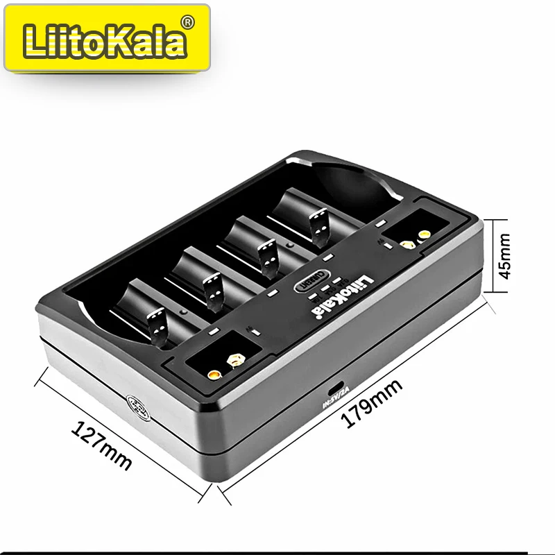 LiitoKala Lii-D4 9V 26650 18650 21700 18500 26700 16340 22650 AA AAA C SC D 3.7V 1.2V Lithium NiMH Smart Battery Charger view 3
