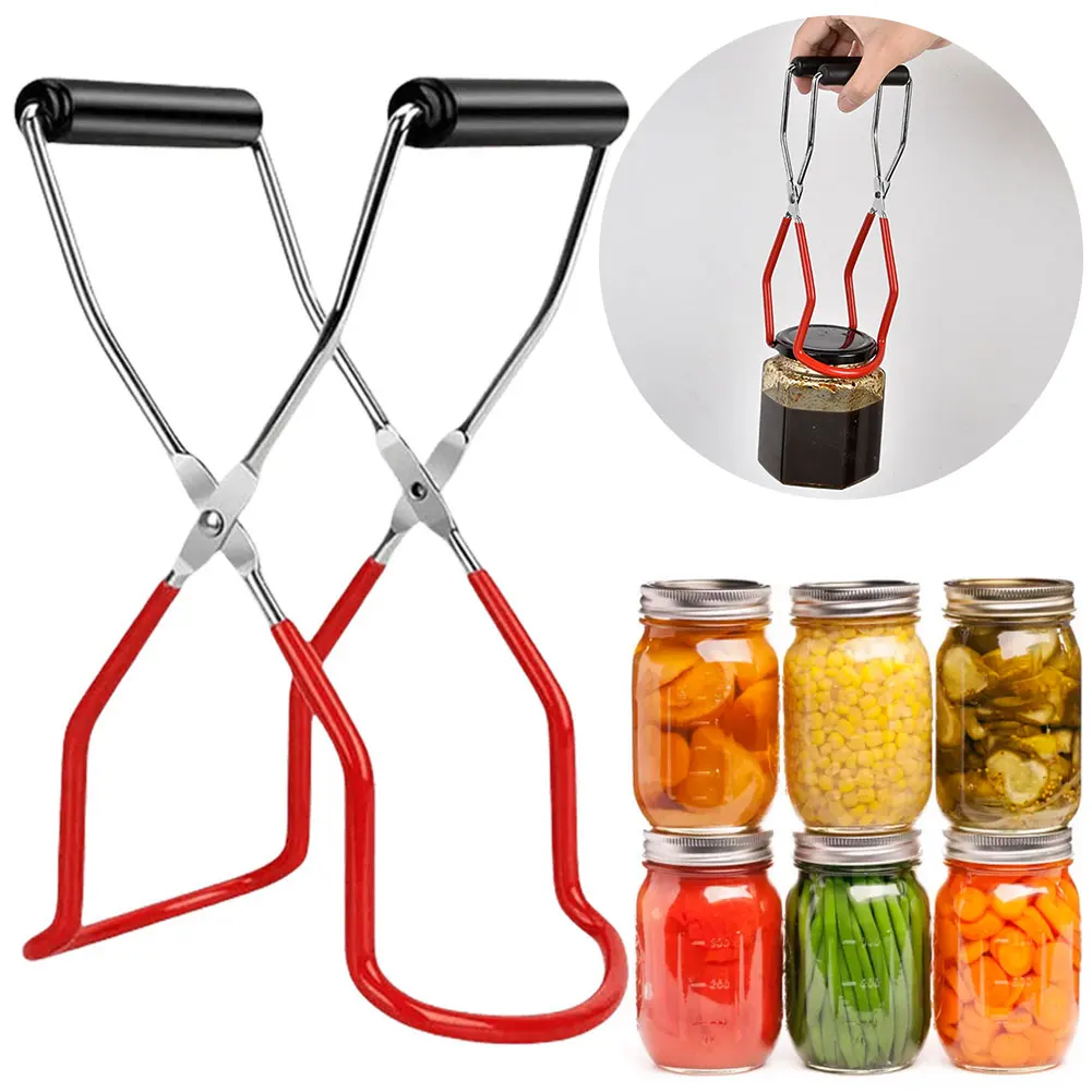 Canning Funnel with Grip Handle Can Lifting Tongs Heat Resistance Bowl Holder Clip Canning Jar Lifter Jar Clip Kitchen Accessory