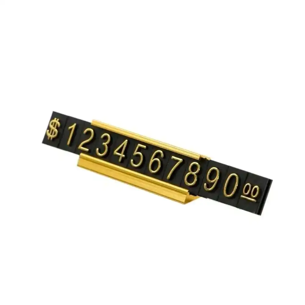 

Gold-tone Metal, Arabic Numerals Together Price Tags For Shop Market Changable