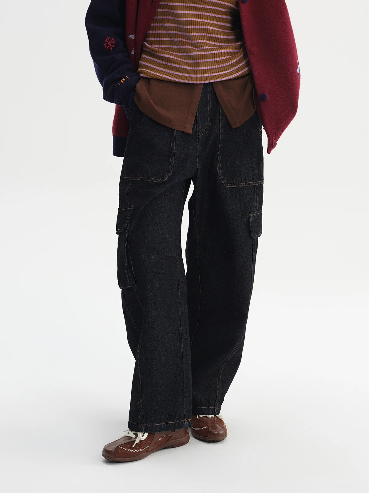 

Новые джинсы HI to HI Bla Workwear из денима, осенне-зимние, повседневные, свободного кроя, женские, без бренда