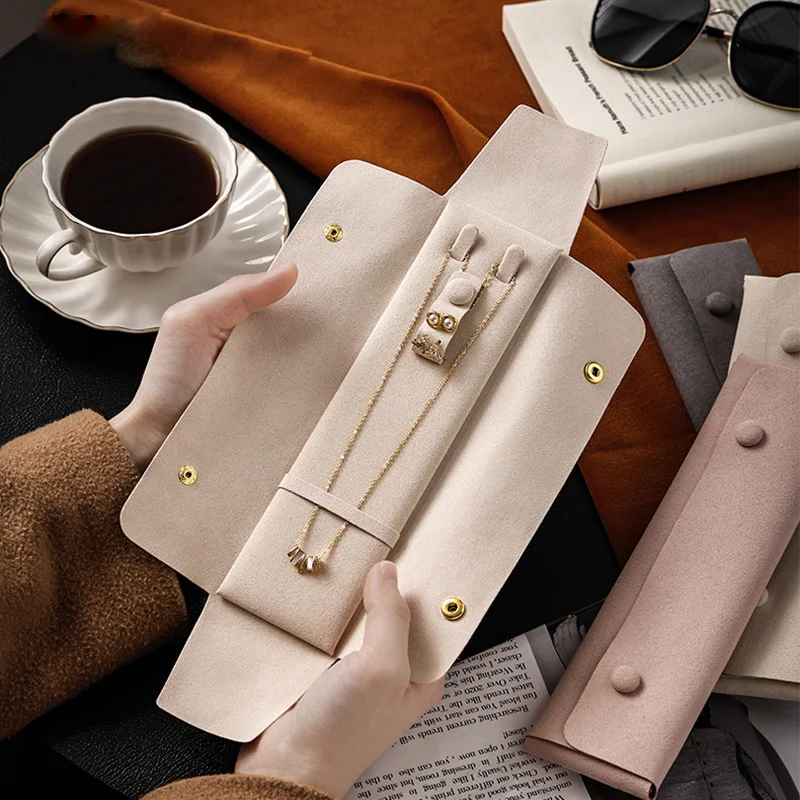 Microfiber Travel Jewelry Bags Portable Necklace Earring Ring Storage Bag Jewelry Organizer Export Packaging for Jewelry