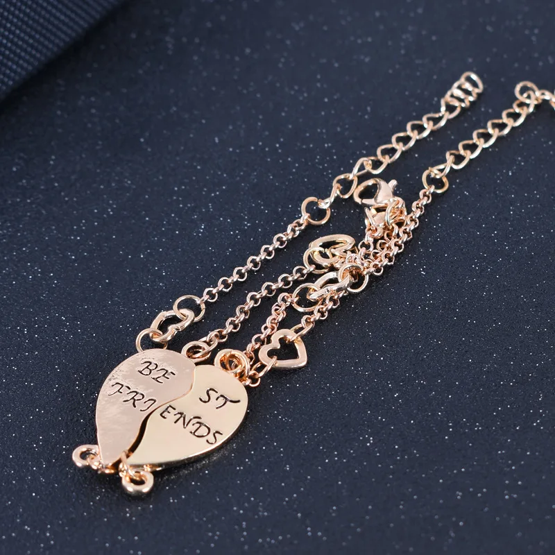 أساور على شكل قلب للرجال والنساء ، أفضل الأصدقاء ، المجوهرات ، الإكسسوارات العصرية ، هدايا أعياد الميلاد ، الموضة ، 2 من وإلى الأبد #6