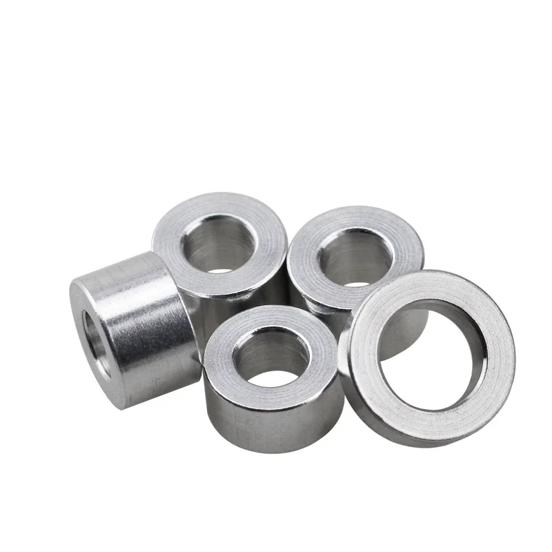 5pcs-20pcs/lot Aluminum Bushing M2 M2.5 M3 M4 M5 M6 M8 M10 M12 aluminum flat washer gasket round no thread standoff spacer