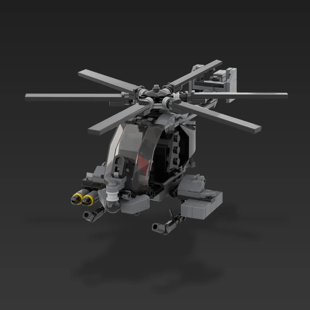 MOC AH-7 Notarเครื่องบินรุ่นBuilding Blocksทหารโจมตีเฮลิคอปเตอร์Rotorcraftประกอบอิฐของเล่นเด็กของขวัญ