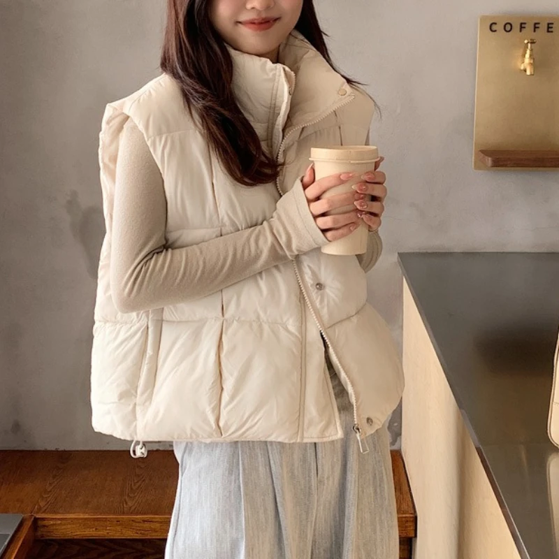 Vest Women's Autumn and Winter New Loose Versatile Cotton-padded Clothes Cotton Clothes Vest Short Outside
