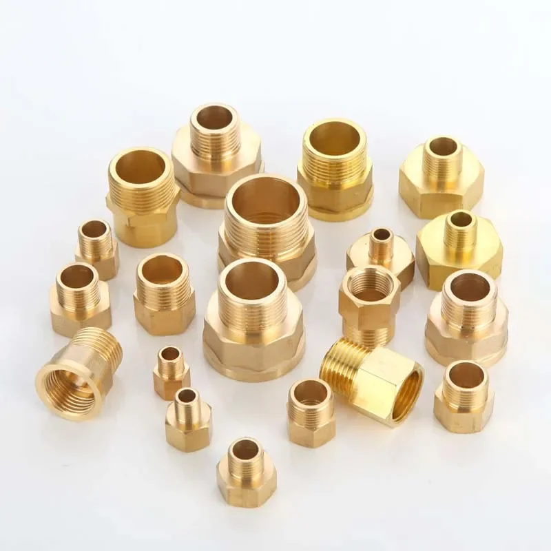 Fêmea para macho Rosca Conectores de latão Tubo, Copper Coupler Adapter, rosca conjunta, encaixe F, M, M10, M12, M14, M16, M18, M20, M22