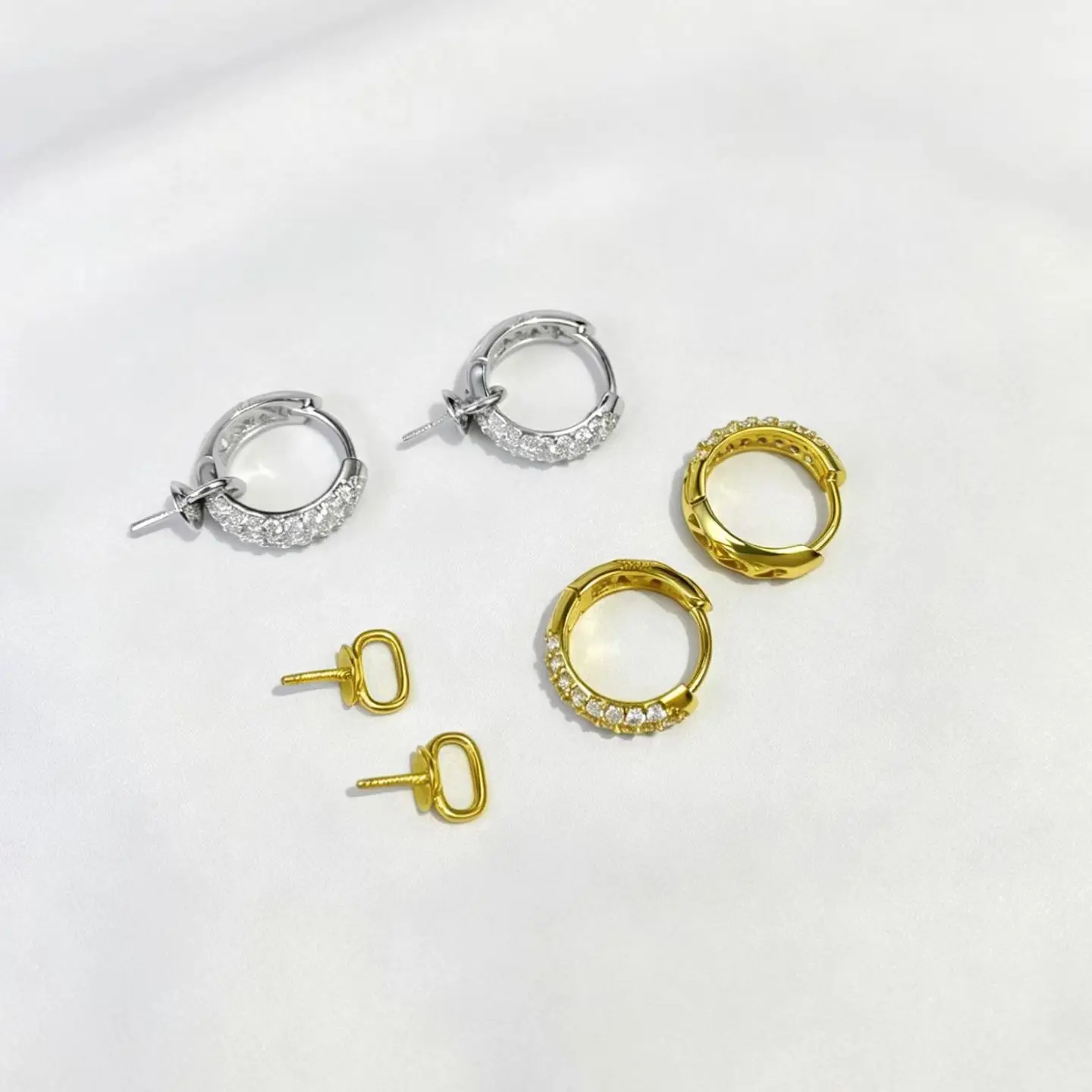 S925 Sterling Silver Earrings Mount Findings Settings Base Mounting Parts Accessory Fittings for 8-10mm Pearls