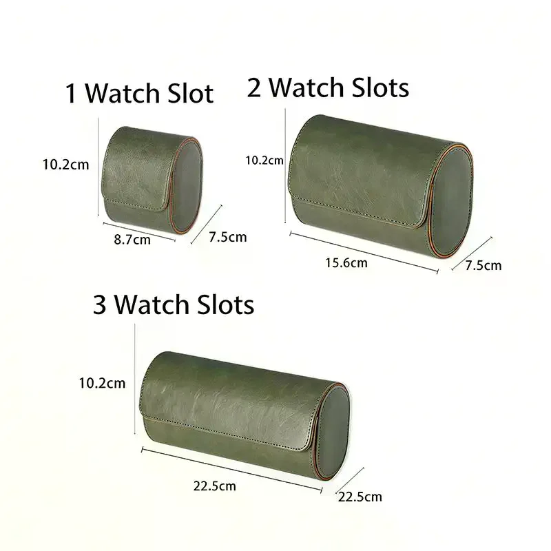 

Leather Watch Roll 1 2 3 Slots Luxury Genuine Storage Box Travel Bag Watch Case