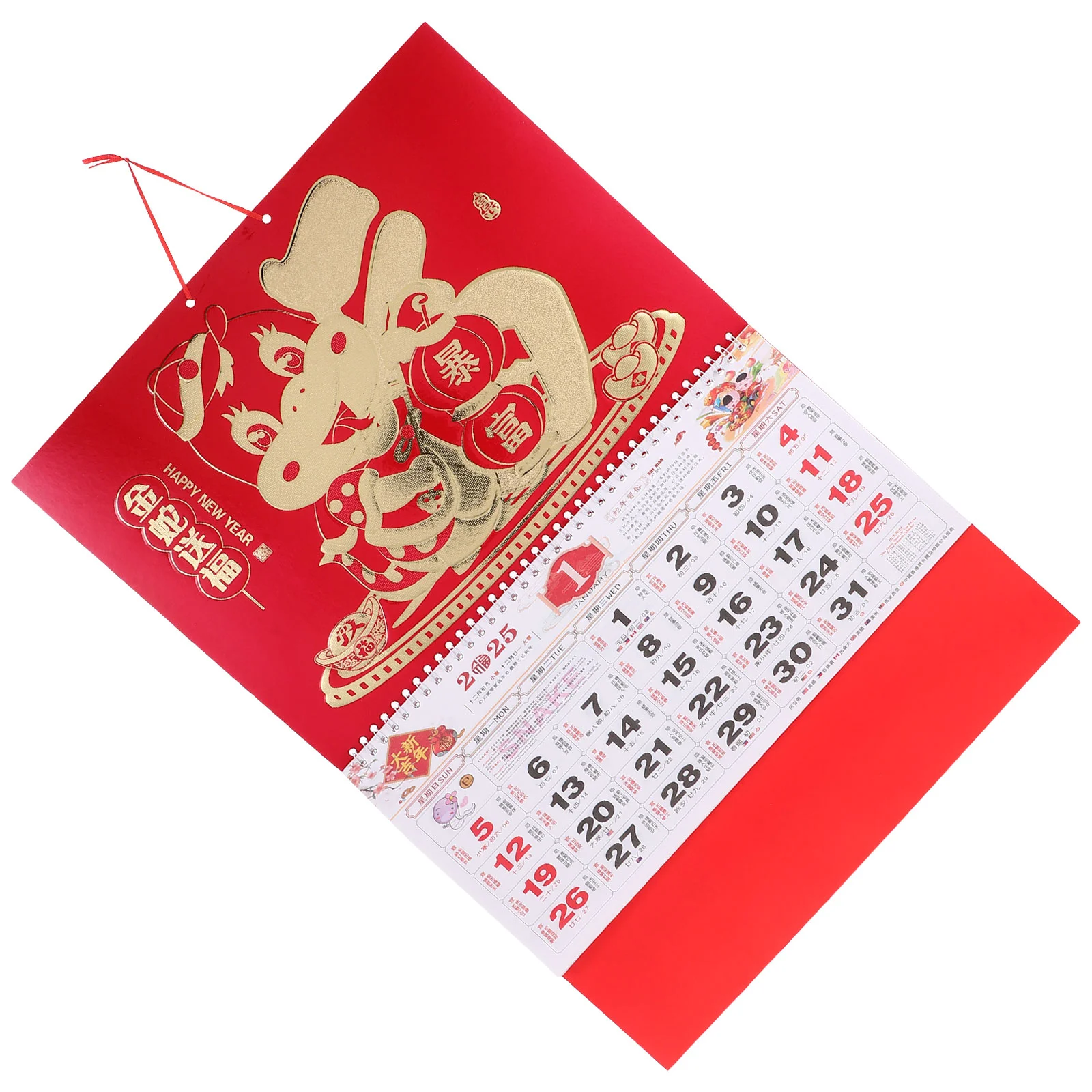 Year of The Snake Wall Calendar Makeup Advent Chinese Style Hanging Lunar Calendars Fluorescence