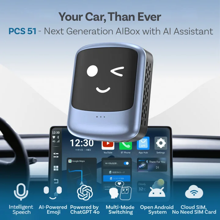 New smart AI conversational carplay box Aibox new cross-border wireless carplay