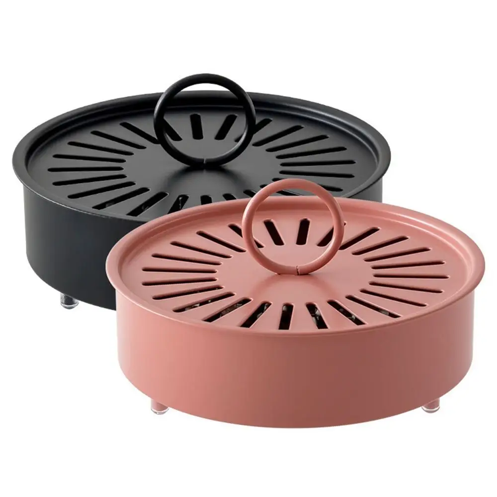 Multifunctional Mosquito Coil Holder Portable With Lid Gnat Coil Holder Fireproof Metal/Plastic Incense Holders