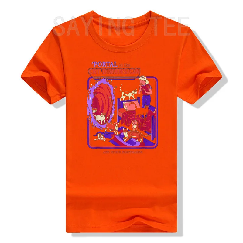 Portal-ToThe-Cat-Dimension T-Shirt Gift Funny Halloween Costume Tee Top Humorous Kitty Lover Graphic Outfit Short Sleeve Apparel