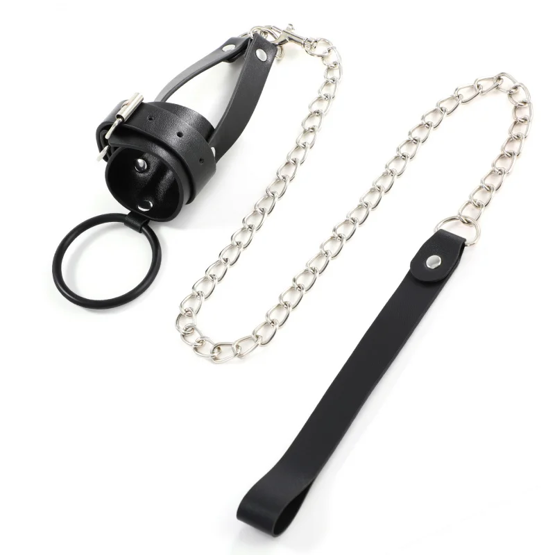 Penis traction strappuLeather TrainingBDSMPenis stimulator couples, adult products flirting and stimulation