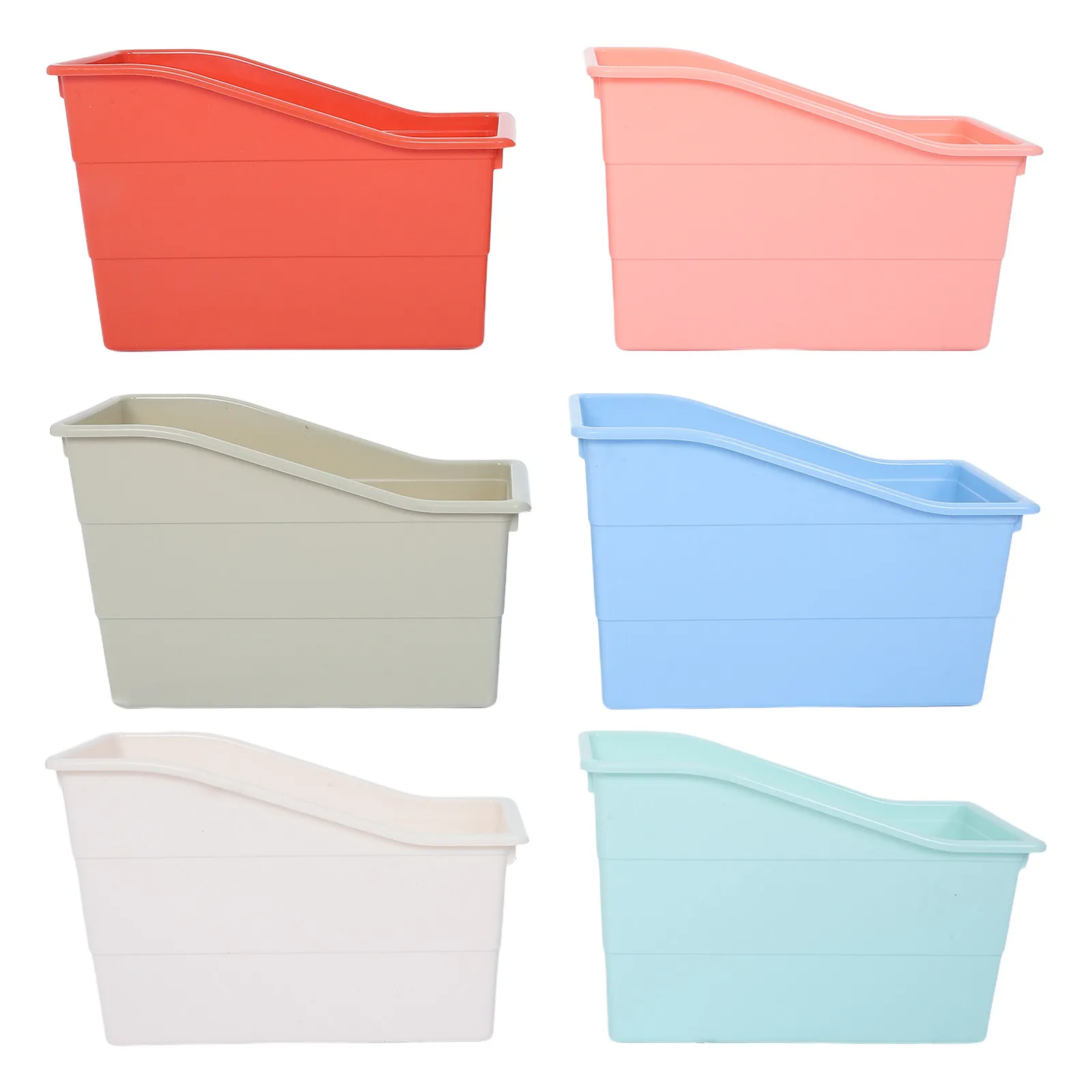 6 Pcs Classroom Stationery Storage Box Bins Stackable Book Organizer for Crates Stacking Baskets