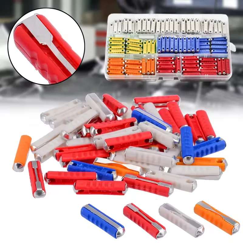 100/200 Pcs Continental Car Fuses Set European Bar Torpedo Fuse Automotive Circuits For Vintage Classic Cars 5/8/10/16/25 AMP image 2