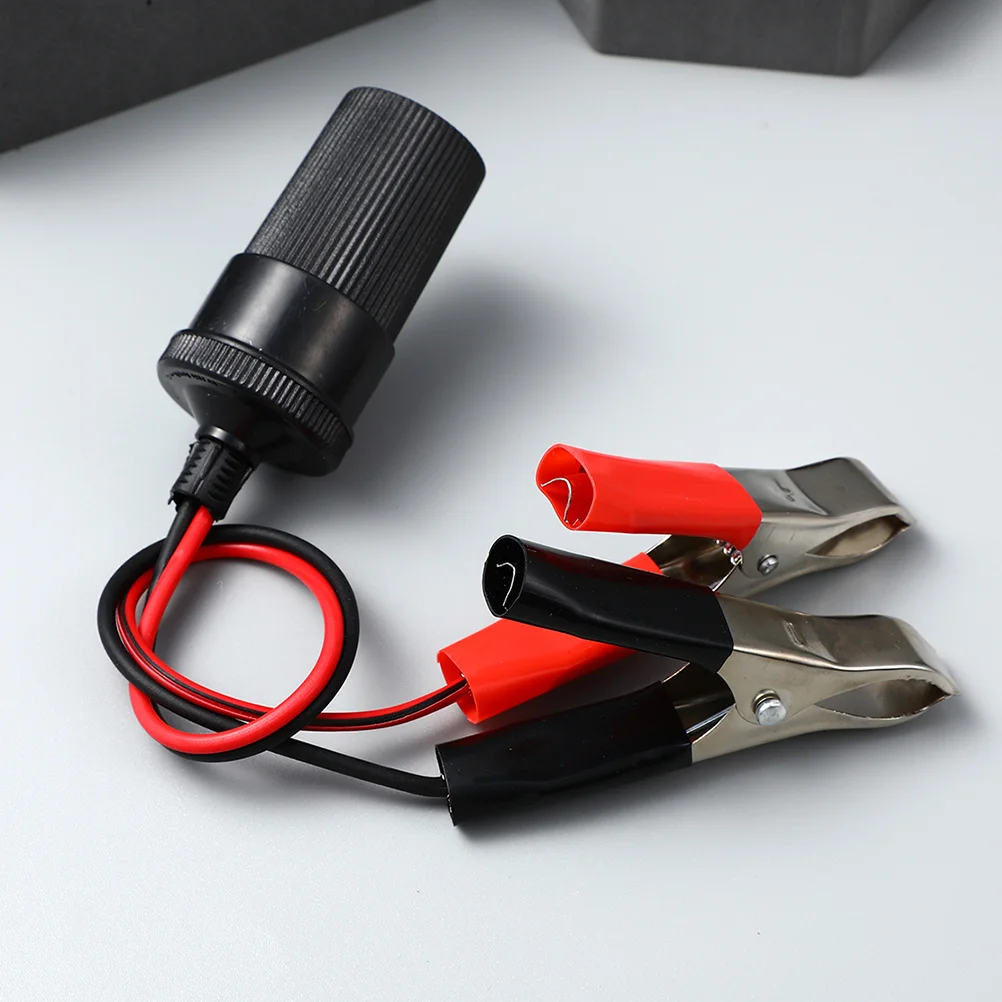 

2Pcs Car Extension Cable Large Alligator Clips Jumper Cable Clamp Car Power Converter Adapter Socket for Vehicle