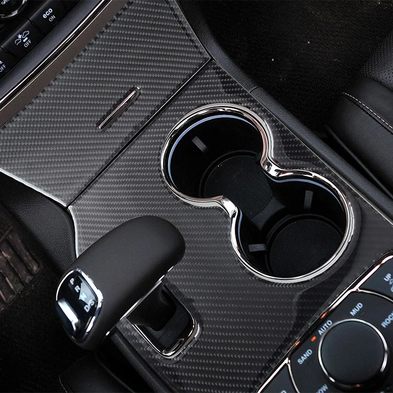 For Jeep Grand Cherokee real carbon fiber interior modified electronic gearbox panel decoration car accessories