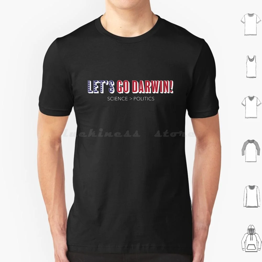Let's Go Darwin! T Shirt Big Size 100% Cotton Darwin Biden Fauci Politics Democrats Liberal