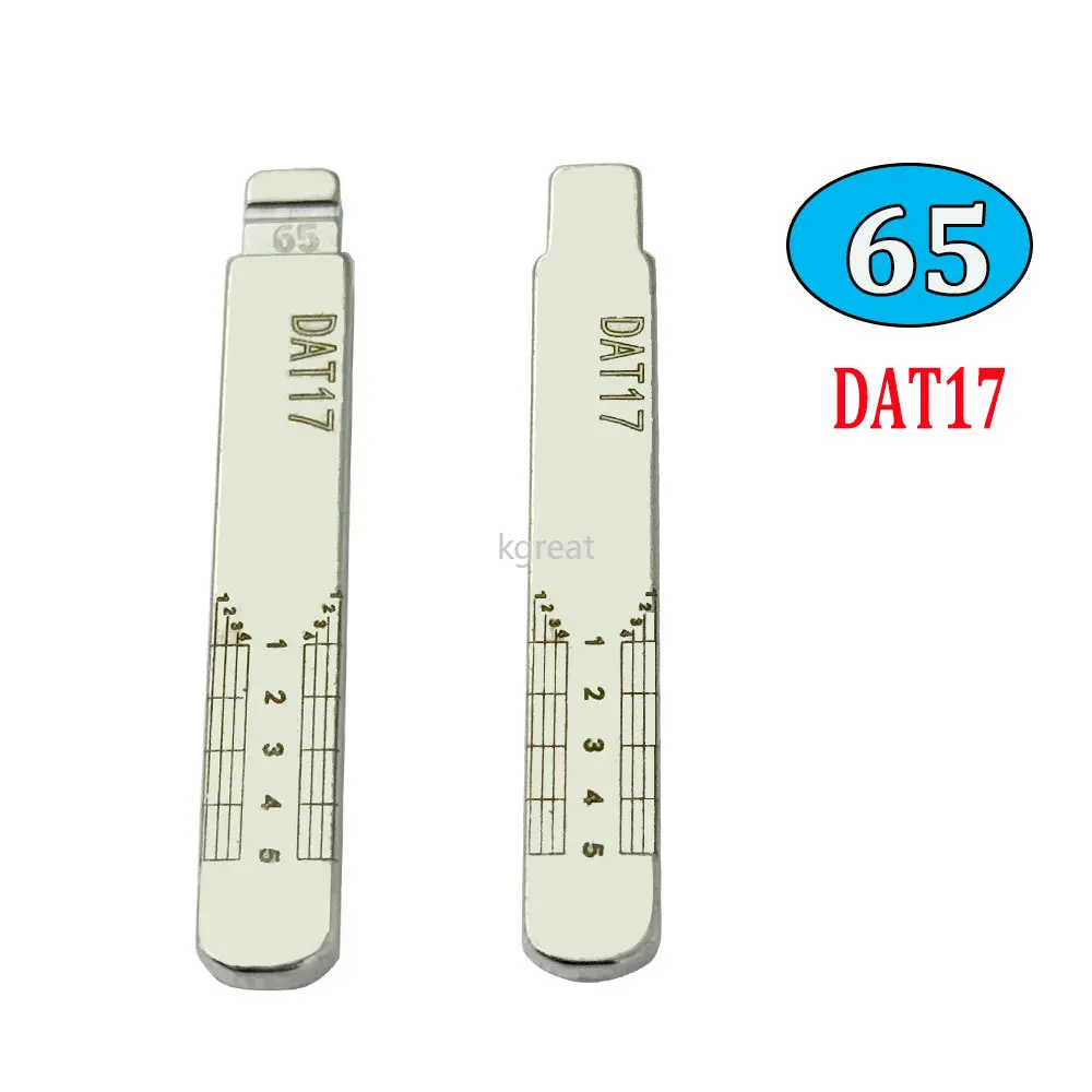 5pcs 65# DAT17 Engraved Line Key Blade Scale Shearing Teeth Uncut Key Blade for Subaru S612 Car Key Blade NO.65