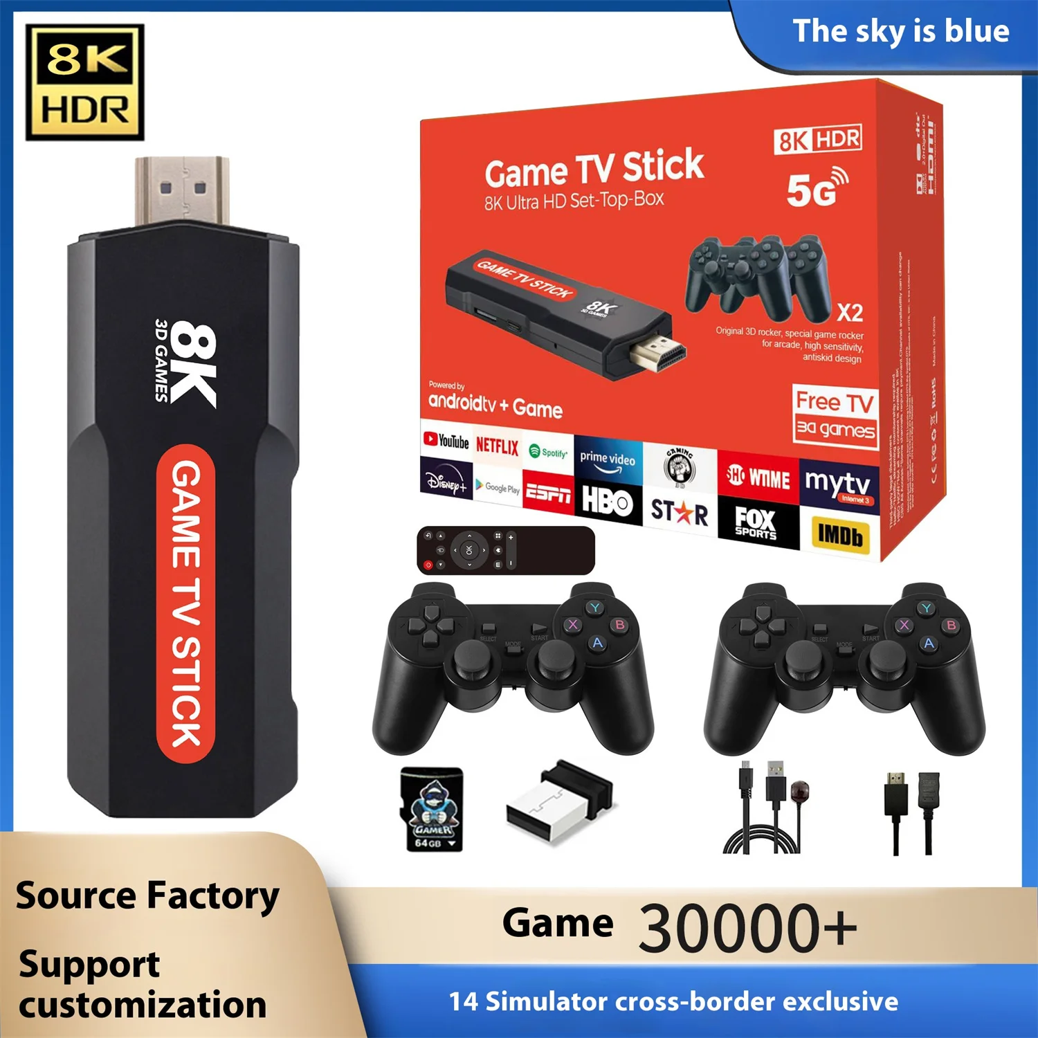 

X2Plus Retro Arcade Game Console | 2.4G Wireless Dual Controllers | HD Plug-and-Play TV Gaming System for 2 Players