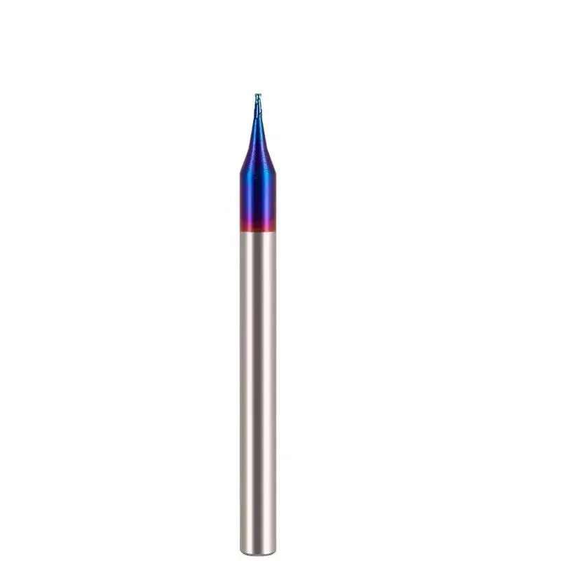 Pemotong Pengolahan Tulang Rusuk Pabrik Akhir Karbida Mikro CNC Leher Panjang Dalam Diameter Kecil 0.2 0.3 0.4 0.5 0.6 0.7 0.8 0.9Mm Pabrik Mini