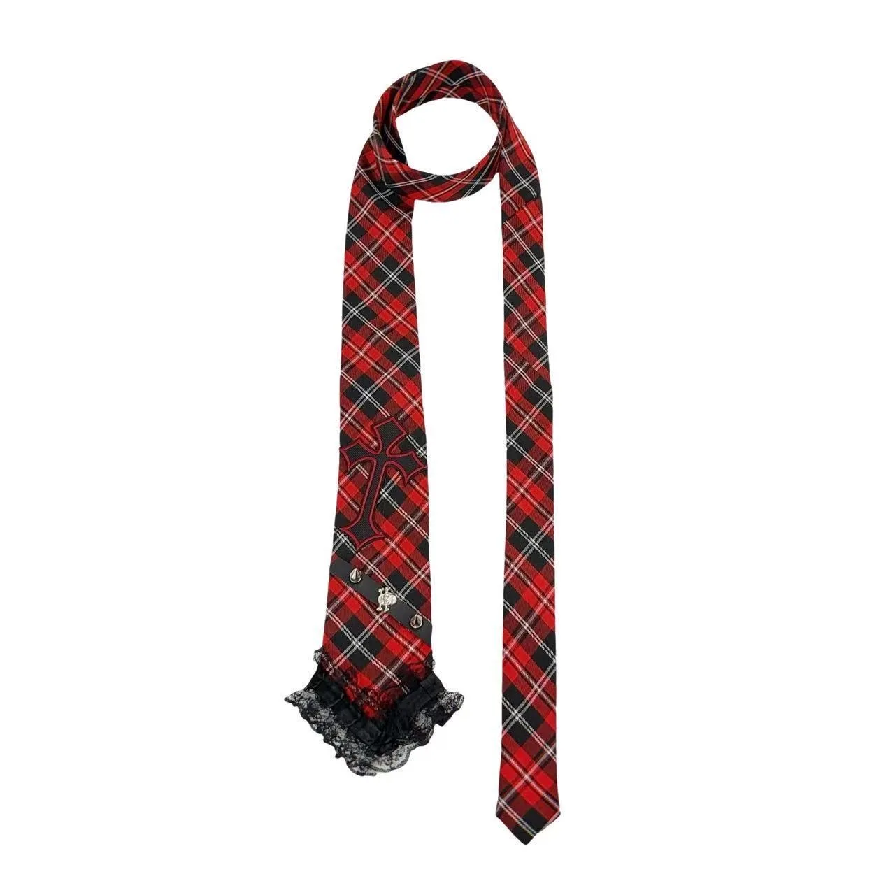 Cravates à carreaux rouges et noirs pour fille Y2K, cravate JK pour Streetwear, cravates décontractées, écharpe Lolita JK, accessoires de déguisement
