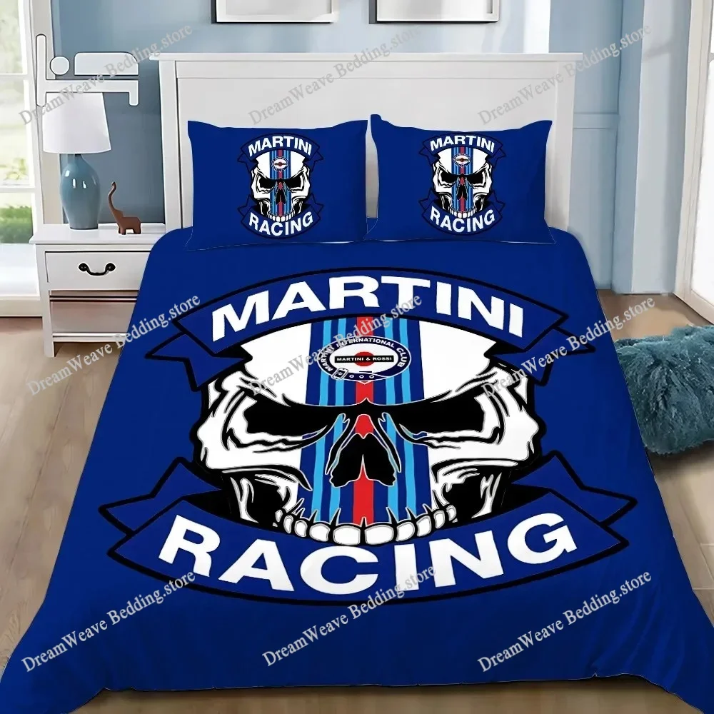 

Racing Martini Stripe Duvet Cover Pillowcase Bedding Set Adult Boy Girl Bedroom Decoration Children Single Double Large Size