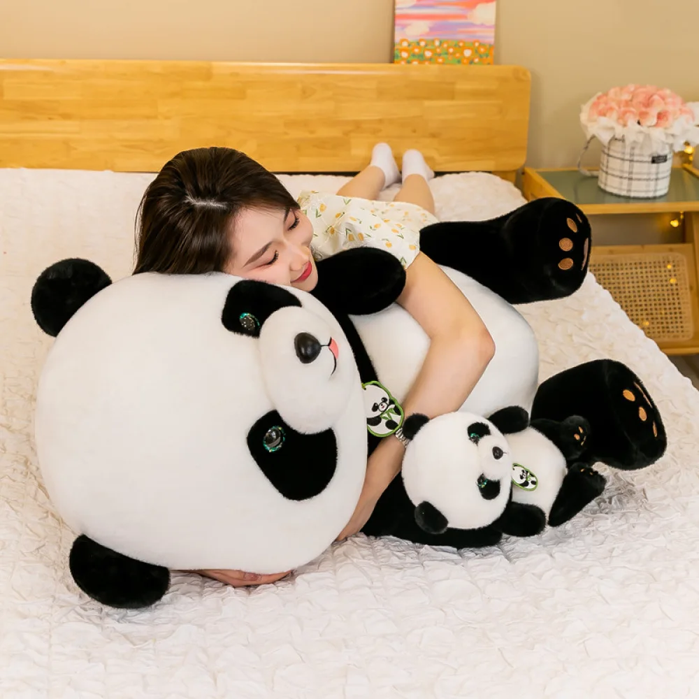 Giant Panda Beibei Plush Toy Cute National Treasure Panda Doll Pillow Children's Birthday Gift Home Decoration