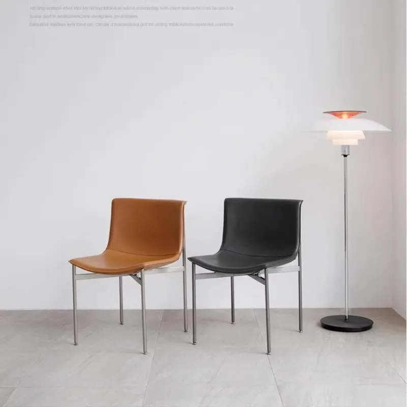 Light Luxury Dining Chair Modern Simple Household High-end Minimalist Designer  Stainless Steel