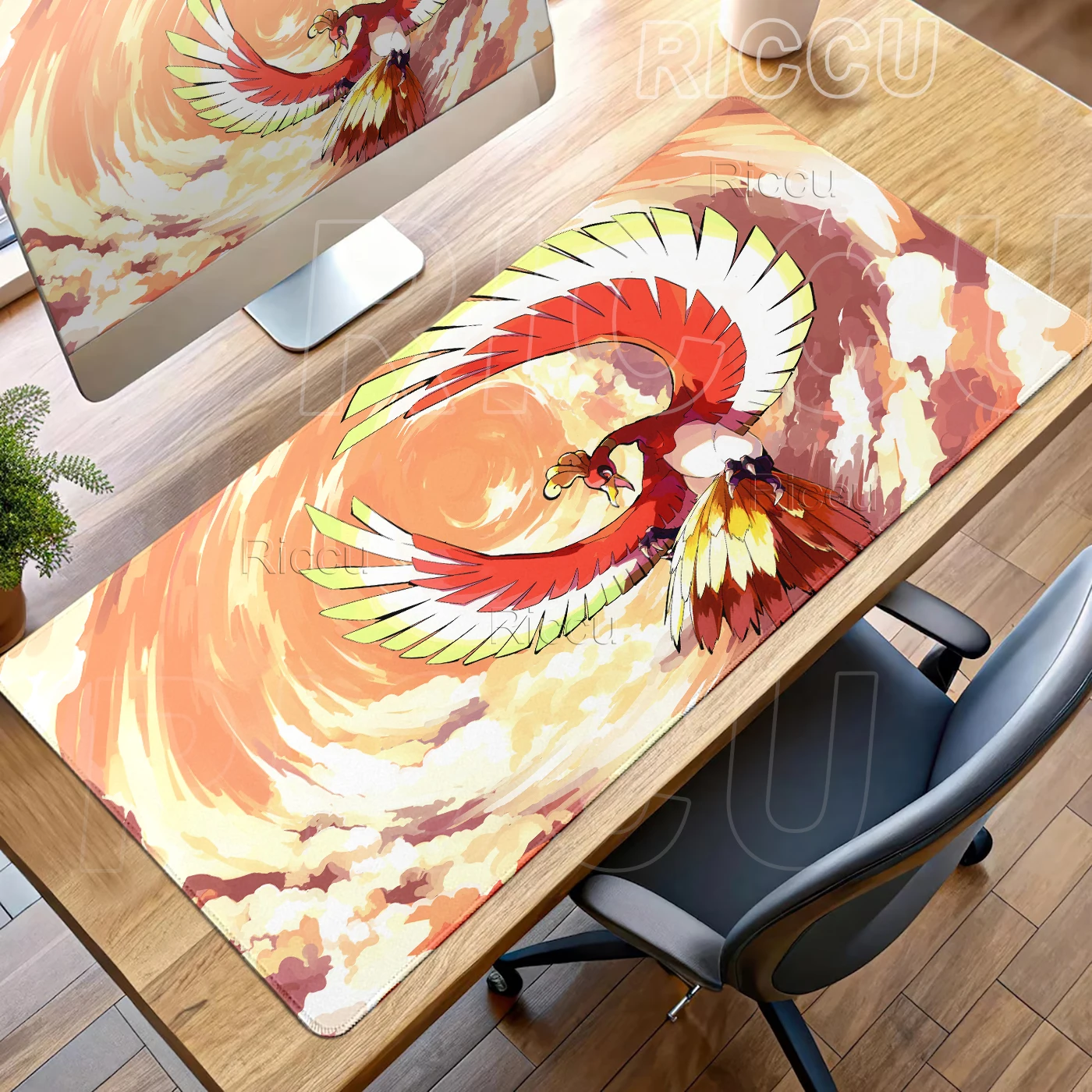 

Large Pokemon Playpad Ho Oh Mouse Pad Desks Accessories Office Computer Desk Mat Speed Keyboard Gamer Carpet Gaming accessories