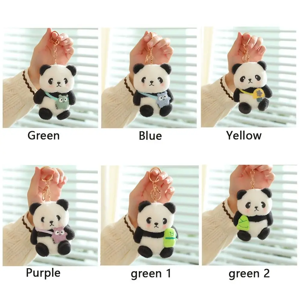 Accessoires pour clés de voiture, pendentif Panda de dessin animé, accessoires de sac, tentures d'ornement, pendentif de sac cadeau mignon