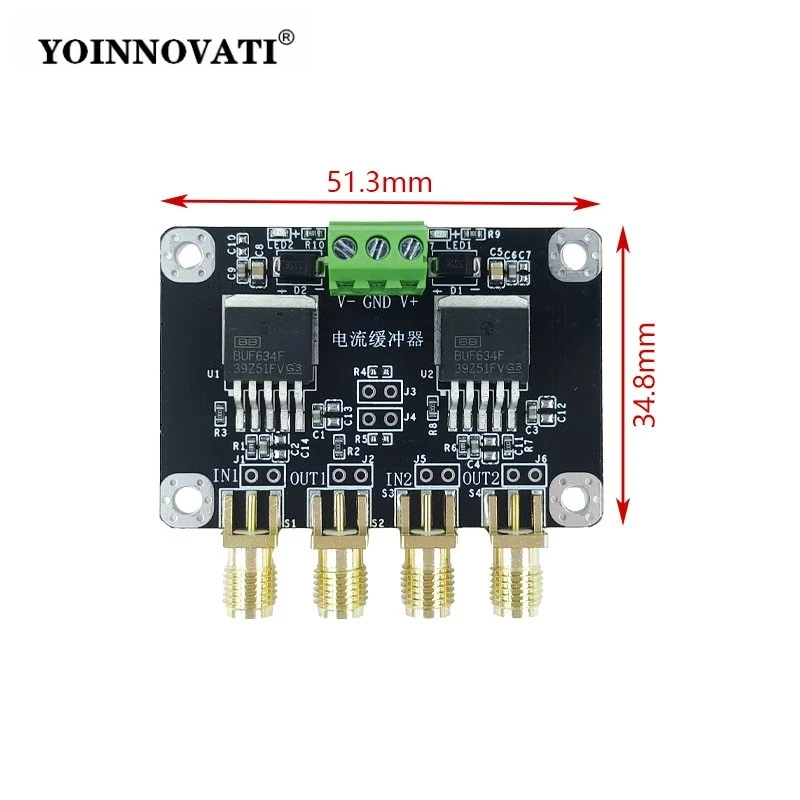 BUF634 Amplifier Module Dual Channel High Speed Voltage Buffer Board 150MHz Bandwidth for Audio Power Drive Precision OPAMP DIY