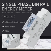 TAC1100 Multi-traffic Din Rail Single Phase 100A 230V Multifunction Energy Meter Electricity Kwh Meter RS485 Modbus RTU Meter