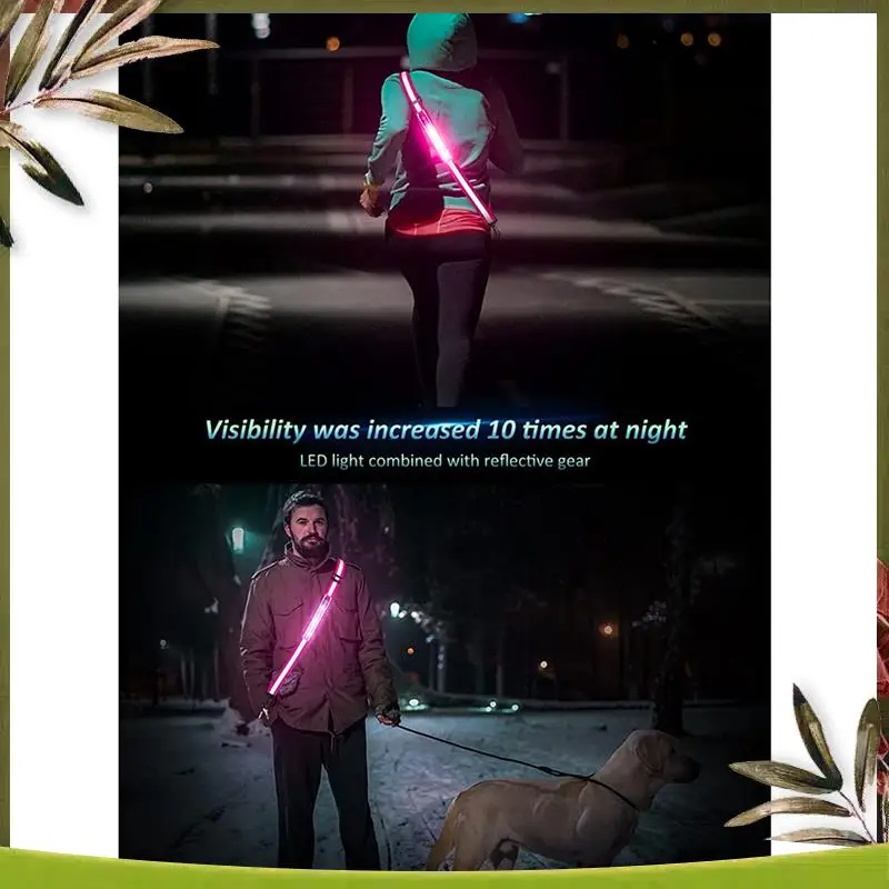

Reliable-2X LED Reflective Belt Walking Gear,Safety Light For Walkers At Night,Safety Rechargeable Reflective Running Gear,Black