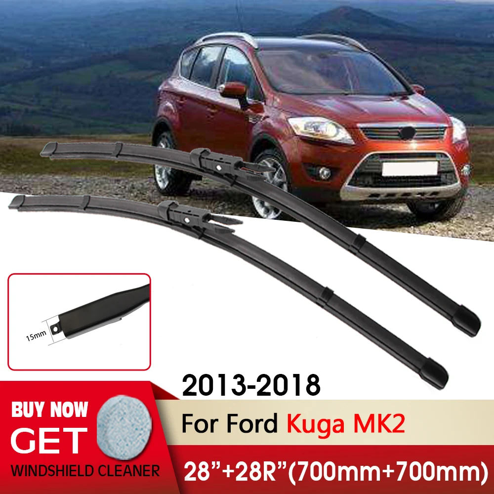 

Car Wiper Front Wiper Blades 28"+28R" For Ford Kuga MK2 2013-2018 Fit Pinch Tab Arm Windshield Windscreen Front Window