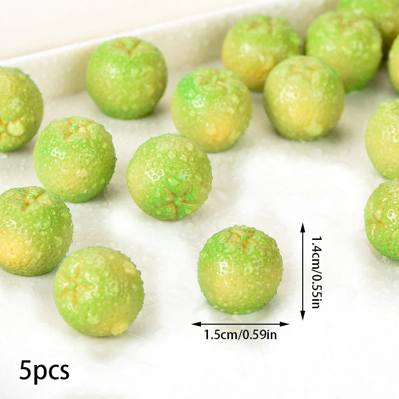 5Pcs Cute Artificial Resin Fruit Oranges Simulate Miniature Kitchen Food Micro Landscape Desk Decoration Supplies Accessories