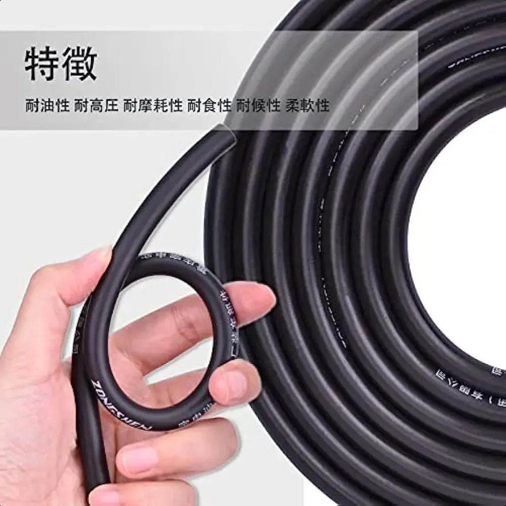 10pcs ID 6mm Fuel Hose Fuel Pipe Oil Resistant Pressure Resistant Hose 2m Dedicated Hose Clips OD 13mm