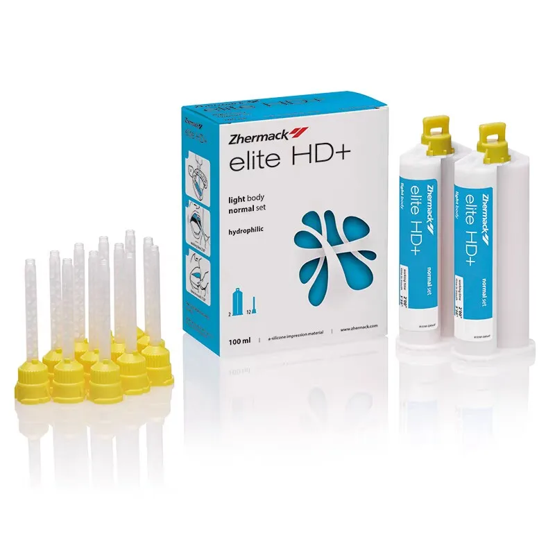 Zhermack Elite HD+ A-Silicone Impression Material Normal Set 2x50ml Cartridges Light Body Nano-Technology Precision Hydrophilic
