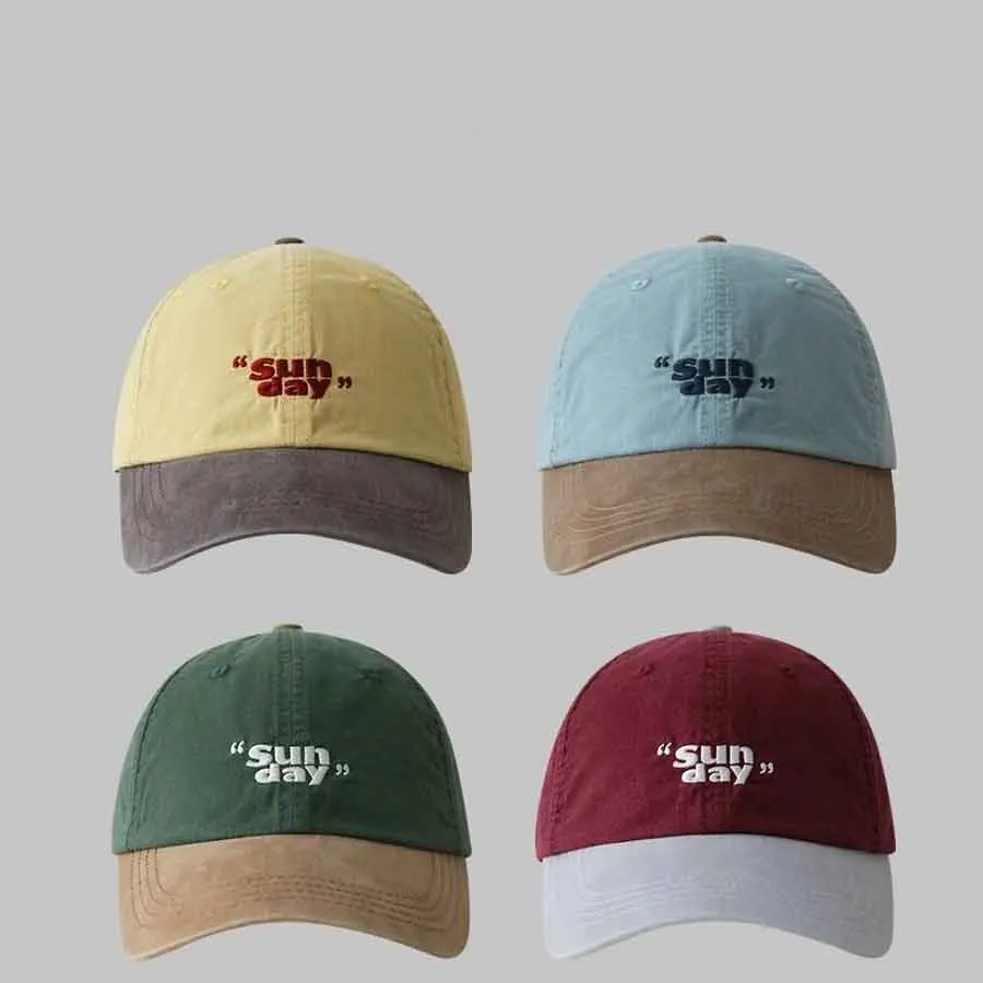 Two Tone Washed Cotton Baseball Cap 